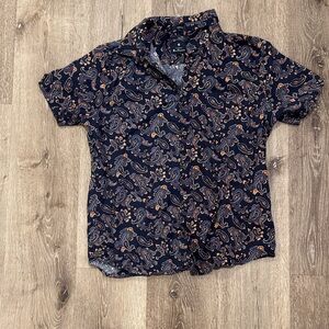 Ben Sherman Kids Navy Paisley Button Down Shirt